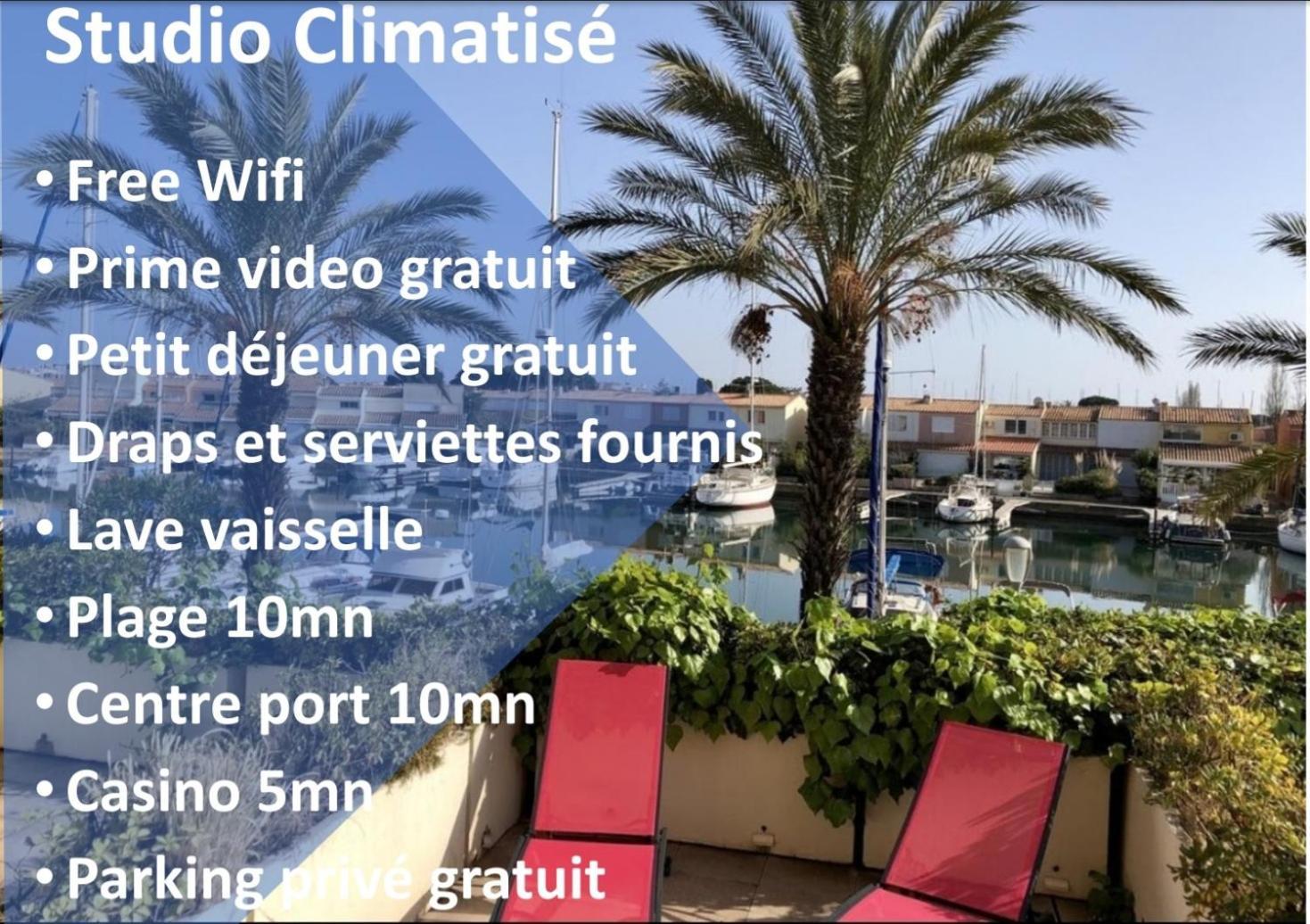 Cap Capistol Studio Avec Terrasse, Vue Port Agde Dış mekan fotoğraf